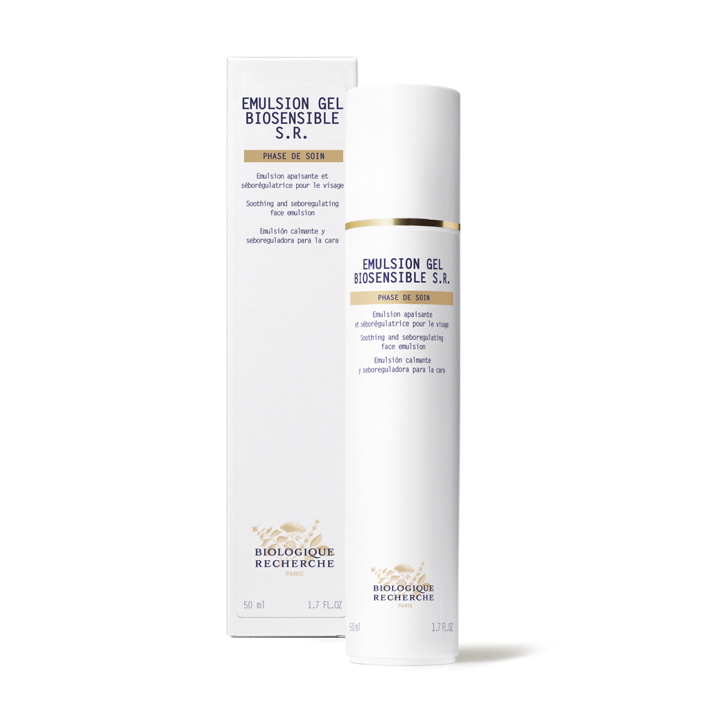 Biologique Recherche Emulsion Gel Biosensible S.R. soothing and sebo-regulating face gel on a white background