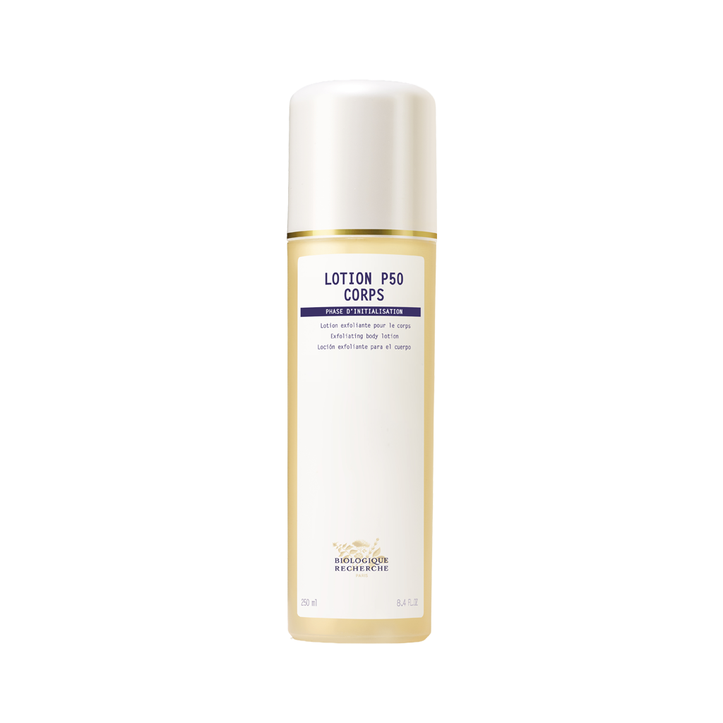 Biologique Recherche Lotion P50 Corps exfoliating body lotion on a white background