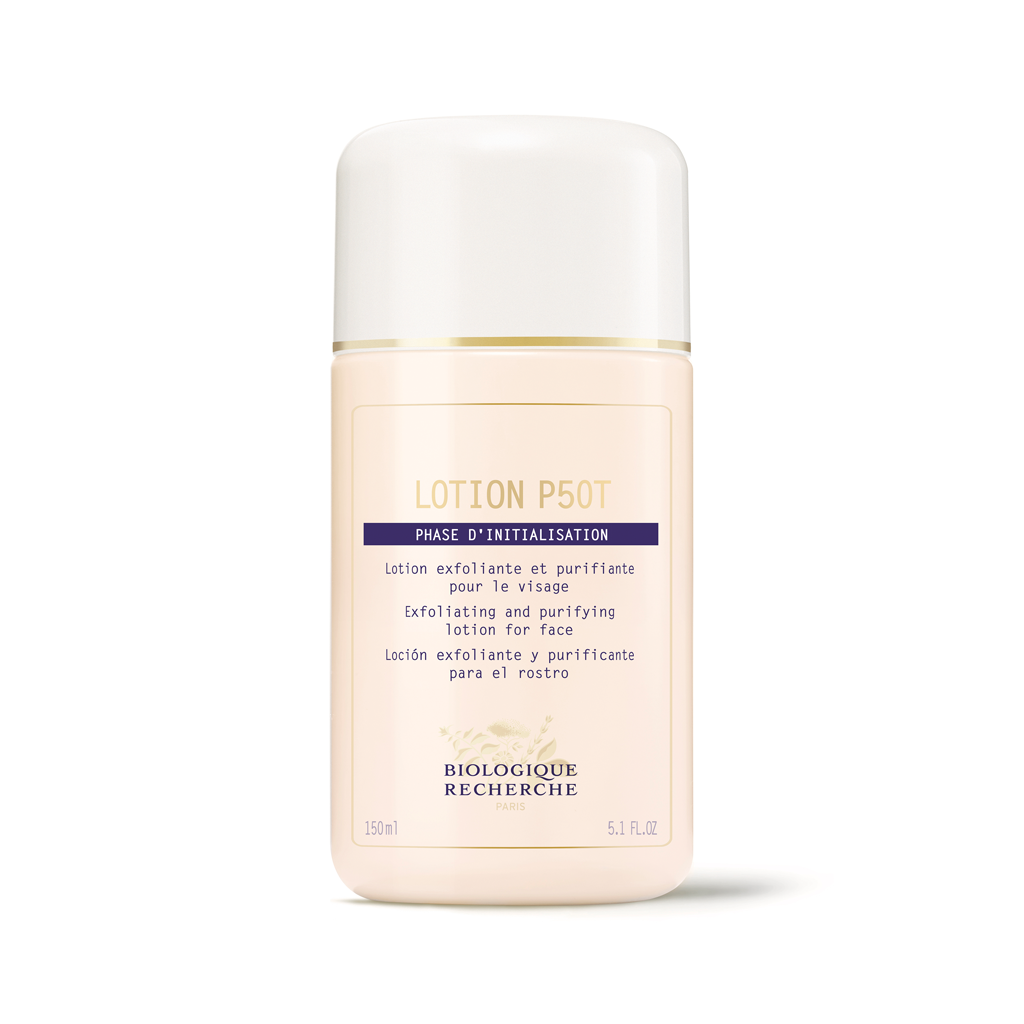 Biologique Recherche Lotion P50T exfoliating lotion bottle on a white background