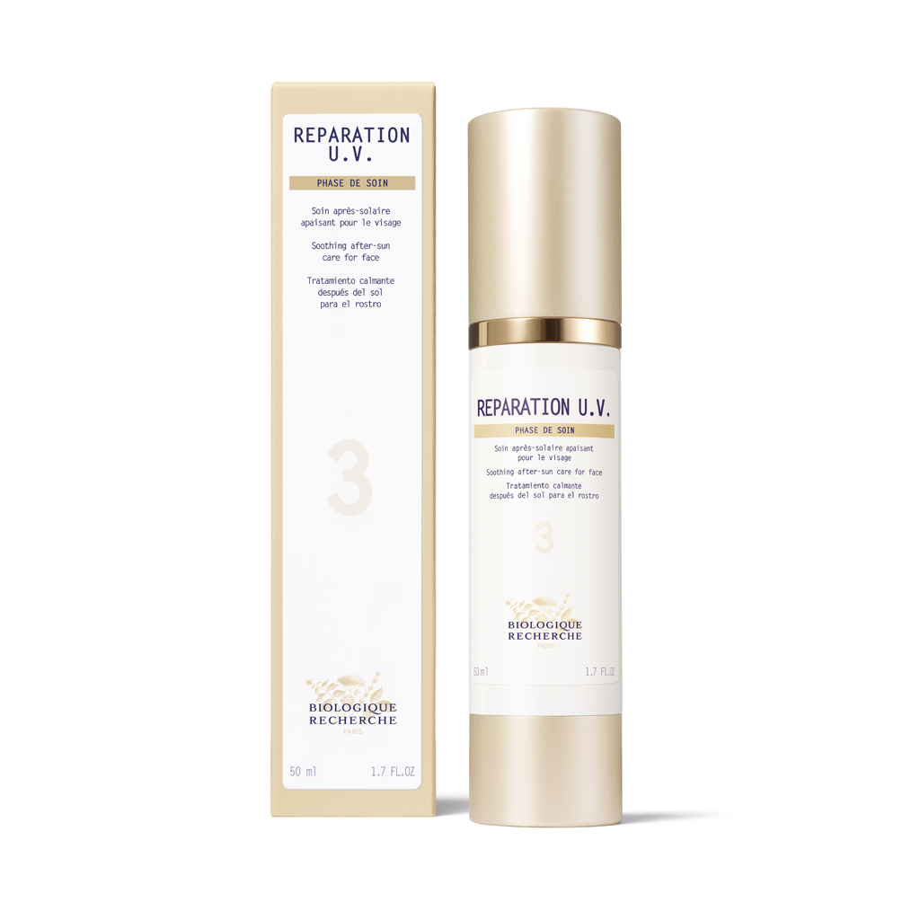 Biologique Recherche Réparation U.V. repairing after-sun face cream on a white background